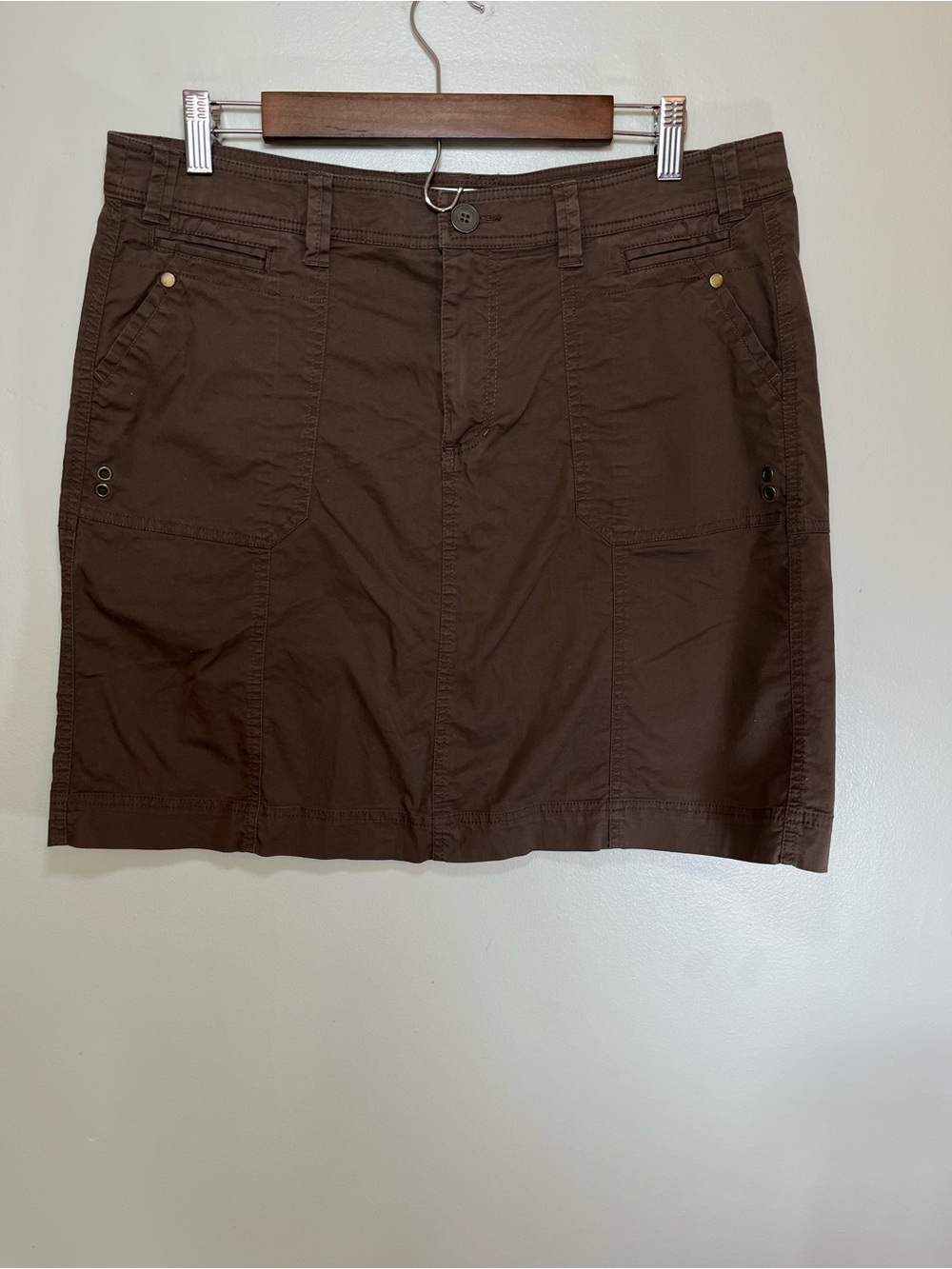 Christopher & Banks Brown Utility Mini Skirt Size 14 Cargo Gorpcore Casual